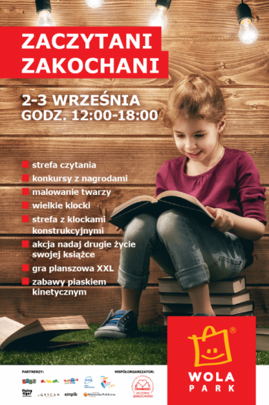 Zakochani w książkach spotkają się w Wola Parku Książka, LIFESTYLE - Rozwijają słownictwo oraz język, uczą wyrażać myśli i rozumieć świat, pobudzają fantazję, dostarczają dużo wiedzy, emocji, a także rozrywki. Zalet czytania książek jest wiele. Ich miłośnicy spotkają się 2 i 3 września na Placu Pałacowym w Wola Parku.