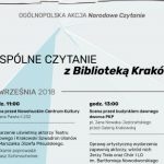 Wspólne czytanie z Biblioteką Kraków przed Galerią Krakowską