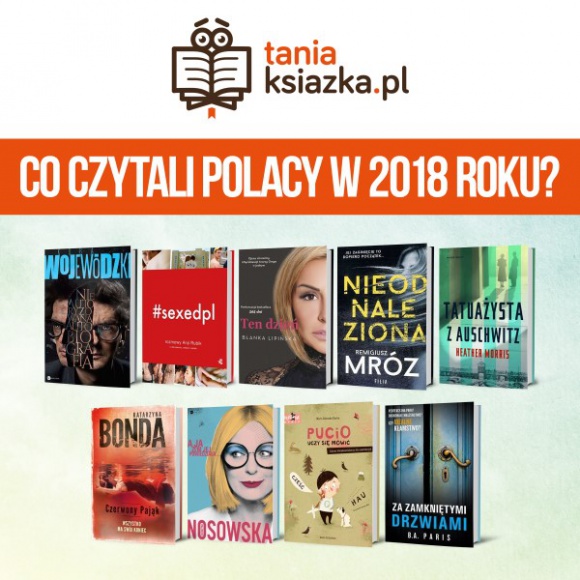 Co czytali Polacy w 2018 roku? Książka, LIFESTYLE - Miniony rok należał do Katarzyny Nosowskiej, Remigiusza Mroza, Katarzyny Bondy i Blanki Lipińskiej. To właśnie po tytuły tych autorów Polacy sięgali najchętniej.