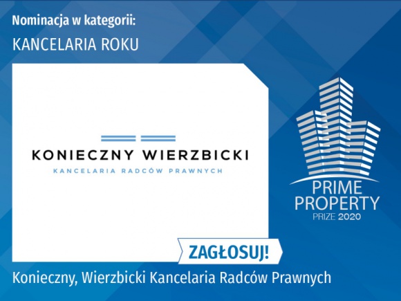 Kancelaria Konieczny Wierzbicki wśród TOP5 nominowanych Prime Property Prize